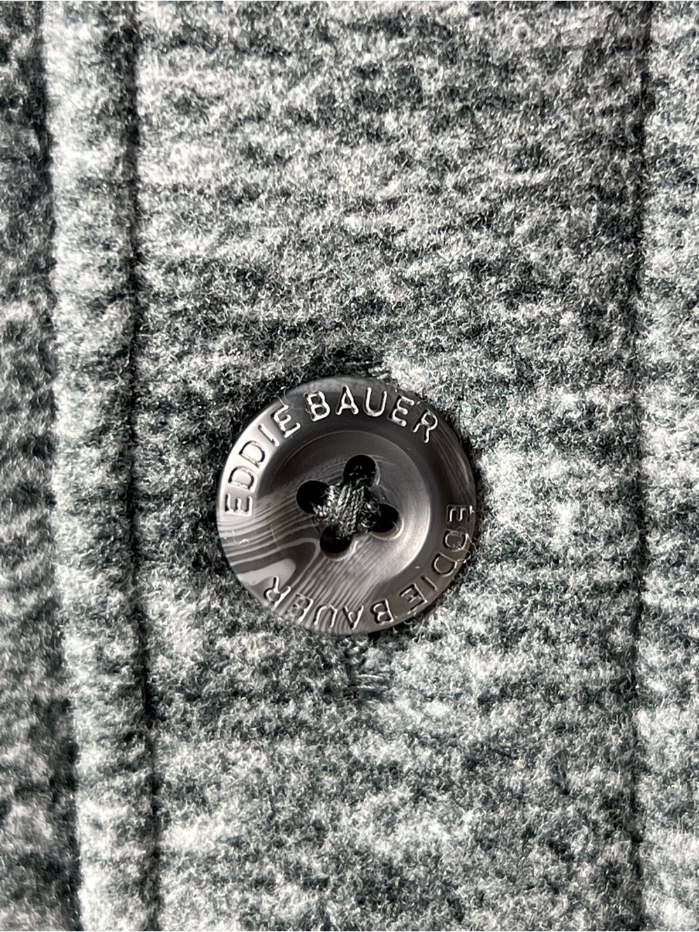 Eddie Bauer Men’s Gray Fleece Button-Up Shirt New - Picture 4 of 6